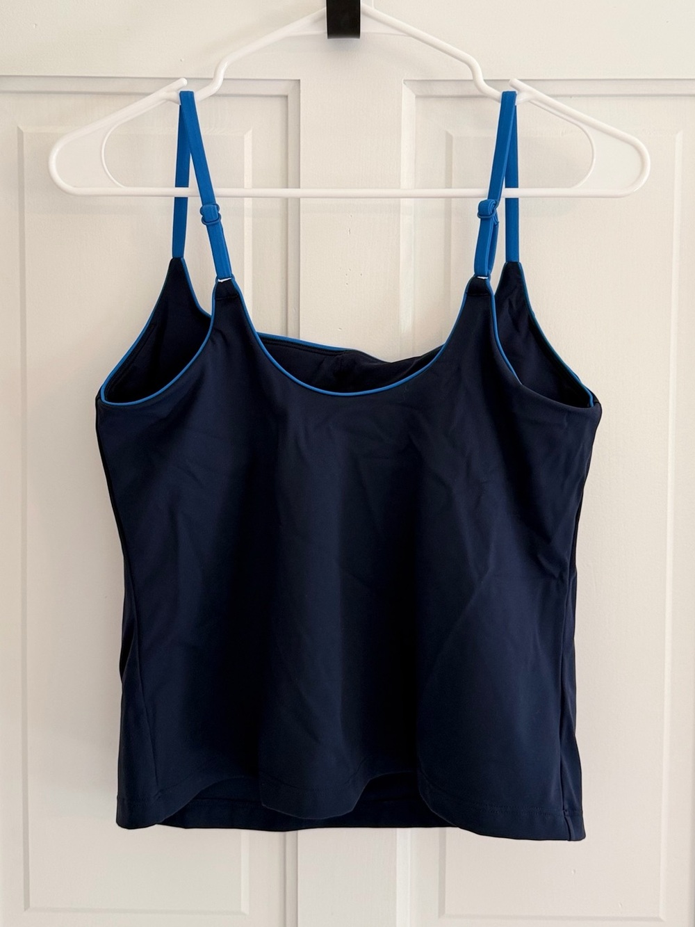 Athleta Navy Blue Shelf Bra Cami Tank Top Adjustable Straps Size M - Picture 2 of 6